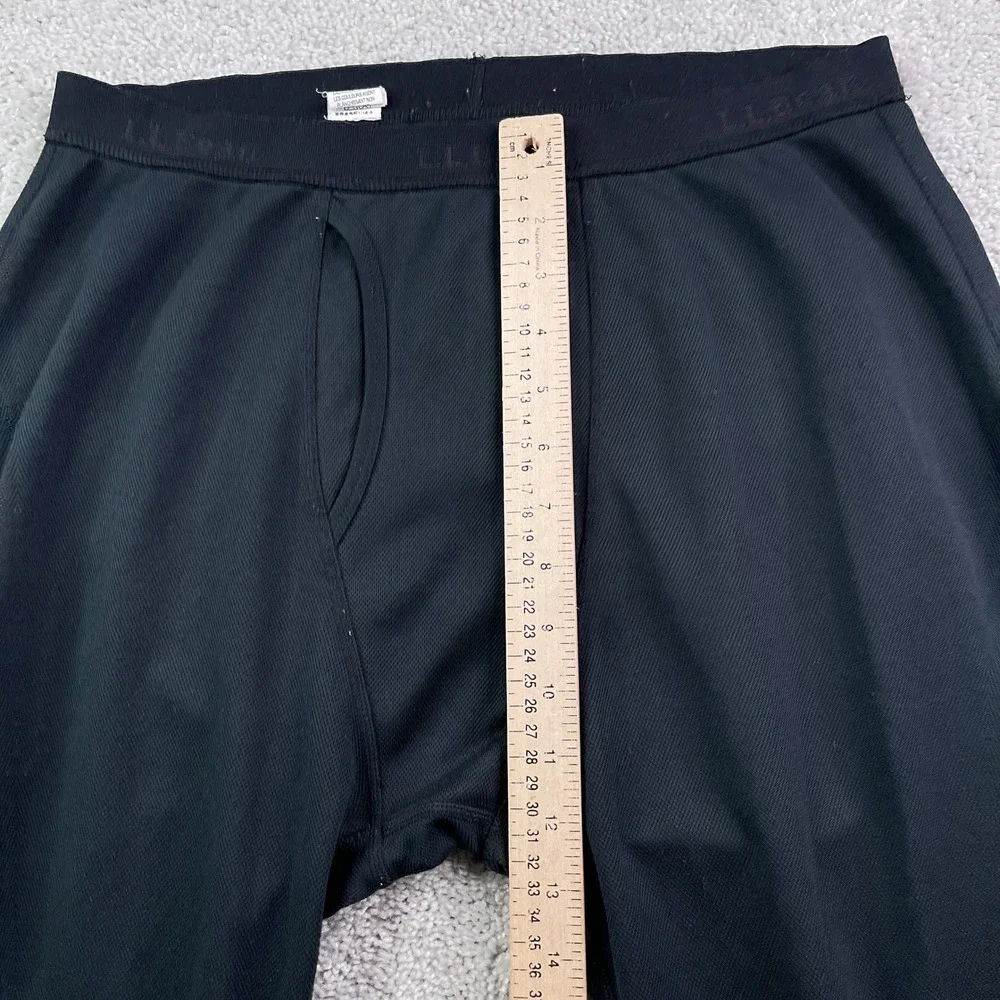LL Bean Pants Mens Large Black Midweight Thermal Base Layer Bottoms Hiking